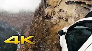 Worlds most dangerous Roads of rohtang pass , himachal pradesh , india  in 4k