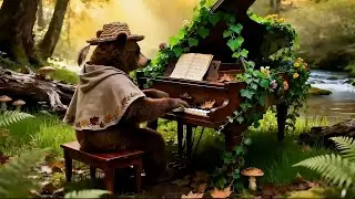 Gentle Bear Melodies 🐻 Cozy Forest Piano for Deep Sleep, Study & Stress Relief | Relaxing Music