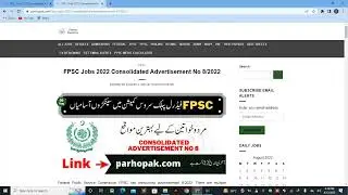 FPSC Jobs 2022 Consolidated Advertisement No 8/2022