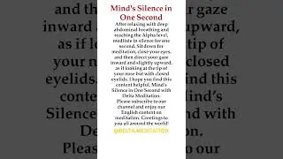 #silencethemind in one second. #meditation #learning #tecnique