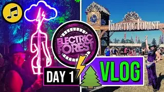 Electric Forest 2022 Day 1 Vlog | 7 in The Forest! | Group Camping, Disclosure, LSDream, Wave Point