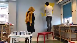 World map wall painting | Time Lapse.