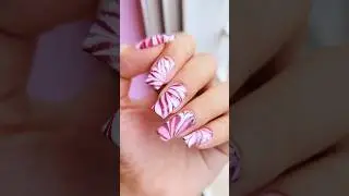 Easy Water Marble Nail Art Design At Home 💅#piubhol #nailart #watermarblenailart #shorts