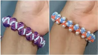 Pulsera de perlas y mostacillas lindo diseño