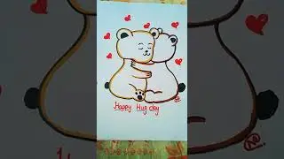 Cute hugging teddy bears🐻 drawing#shortsvideo#shorts#ytshorts#draw#cuteheart#teddybear/FINE ARTS🎨