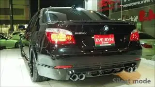 BMW 545i Sound of muffler Garage EVE RYN OSAKA in JAPAN ガレージエブリン