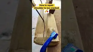 How to repair cracked bat from shoulder to toe #cricket #malaysiacricket #ytshorts #woodworking