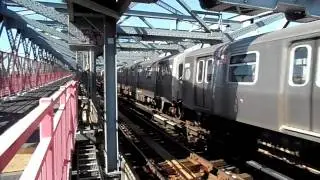 R160A-1 J train making its way to Manhattan via the Williamsburg Bridge