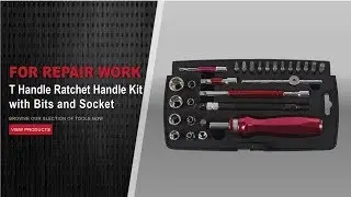 AS-1015K - T Handle Ratchet Handle Kit with Bits and Socket [for Repair Work]