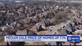 Median sale price of East TN homes up 7.11% since last year