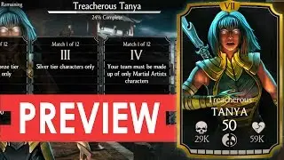 TREACHEROUS TANYA Challenge Requirements and BOSS BATTLE Preview. Mortal Kombat X Mobile.