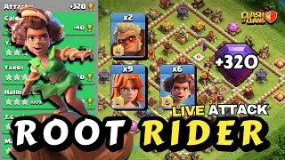 Root Rider Becomes Stronger with Druid Support🔴Best TH16 Attack Strategy +320🔴Clash Of Clans🏆