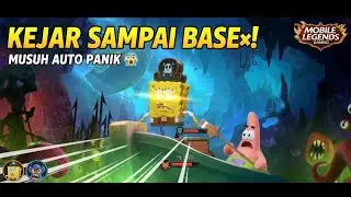 AUTO PANIK! Cyclops Skin SpongeBob KEJAR SAMPAI BASE Musuh 😱 | Gameplay Mobile Legends Lucu