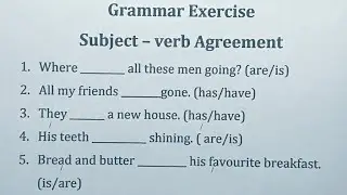 Subject - verb agreement | English grammar practice | Diligent Shiksha Point |