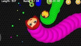 Worms zone io !! Cacing Besar Superhero Black Widow !! Slither Snake Giant #92853