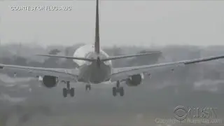 Watch these shaky landings on a windy runway