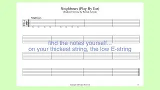 Neighbours (Play By Ear) (Student Guitar Exercise by Patrick Lerjen)