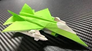 How to fold Wasp, a beautiful origami fighter jet with missiles