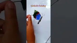 🦋🦋 Viral butterfly painting with leaf💖💝/ leaf art🍃/ Painting with leaf #shorts #diy #painting