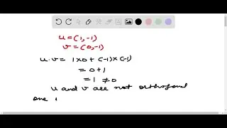 Determine whether 𝐮 and 𝐯 are orthogonal, parallel, or neither. 𝐮=(1,-1)&hellip;