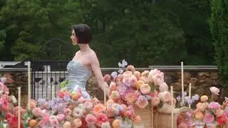 Summer Dinner Party Table Design with Lush Peach and Pink Florals at Dover Hall Estate in Richmond