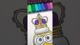 Drawing KING BOB Minion with Posca Markers! #shorts