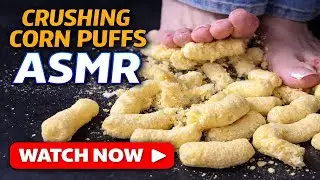 Barefoot Crushing Corn Puffs 👣✨ ASMR + Whispers