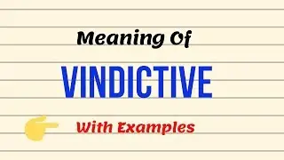 Meaning Of Vindictive || English Vocabulary Lessons || Urdu/Hindi