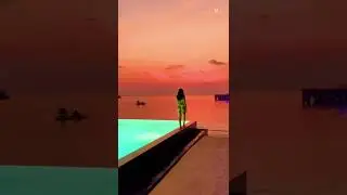 Beautiful Sunset on a Infinity Pool