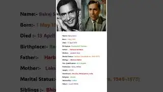 Famous Actor Balraj Sahni Biography #shortvideo #shorts #trending #viralvideo #trendingshorts #short