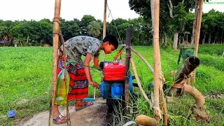 New China Kirloskar 8hp Machine Startup Challenge!Warer Pump Disel Engine Start.Amazing Village Boys