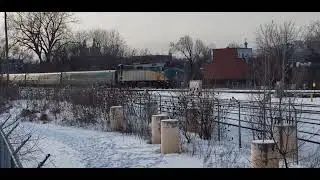 WINTER TRAINS Via Rail LRC Back Up Move at Pointe St Charles Yard