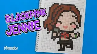 HOW TO DRAW JENNIE from Blackpink in PIXEL ART 🎤 | Draw Jennie Step by Step - PIXELADOS