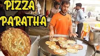 100 /- Rs PURE DESI STREET FOOD BREAKFAST 😍 ANDA PARATHA | PIZZA PARATHA - PAKISTAN STREET FOOD