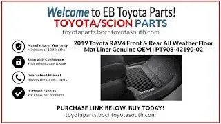 2019 Toyota RAV4 Front & Rear All Weather Floor Mat Liner Genuine OEM | PT908-42190-02