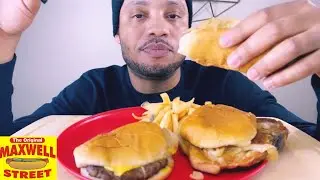 The Original Maxwell Street Polish Cheese Burger & Pork Chop Sandwich