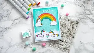 Lawn Fawn - Unicorn Party using items from the summer 2020 release