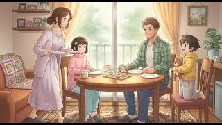 Cozy Rainy Day in Our Mobile Home: Peaceful Family Moments Cooking | Ghibli-Style Video
