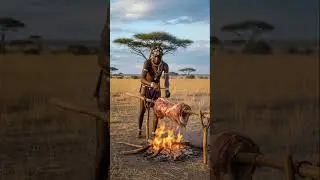Hadzabee tribe roasting a beef 🥩.    #explore #comdeymemes #hadzabetribe #trend #tranding #viral