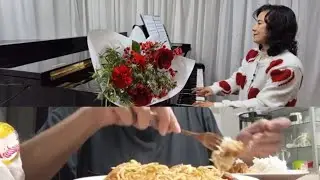 WATCHING @shinspianosalonds9764 VIDEO EATING YUMMY PANCIT FILIPINO NOODLES W/ DONUT#mukbang #support