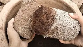 New Super Soft gritty brown 🤎 sand Dry clay pot crumbling satisfying ASMR sounds 
