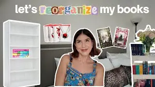 *хаотичный* тур по книжным полкам 📖👀🤍 (реорганизовываю полки и тележку с книгами)
