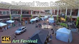 Evening Walk through Redmond Town Center of Art Festival Event almost Over.