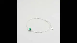 Green Crystal Anklet Created with Zircondia&reg; Crystals