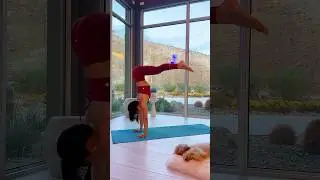 Handstand puppy press to straddle to tuck to crow pose! Holy cow! That was a first yay!!!