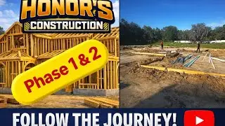 Honor&rsquo;s Construction | Phase 1&2 : Breaking Ground & Pre-pour Prep! #homebuilding #building #home 