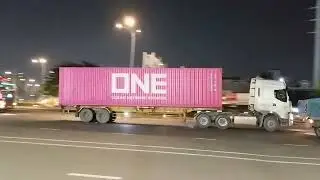 Many container trucks 