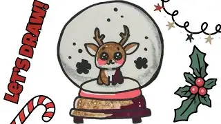 How to Draw a Snow Globe | Easy Holiday Drawing for Kids