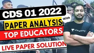 CDS 01/2022 Paper Analysis  | Live With Top Educators | Career Study | Sandeep Sir |