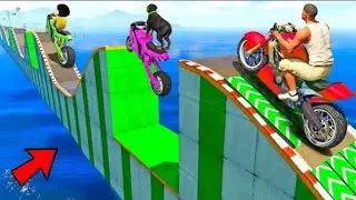 SHINCHAN AND FRANKLIN TRIED THE IMPOSSIBLE TRIANGULAR SPEED BOOSTER TUNNEL CHALLENGE GTA 5 gaming 
